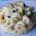 Pasta con salsa de queso al curry