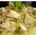 Patatas con puerros y bacalao