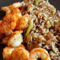 Arroz frito con gambones y especias