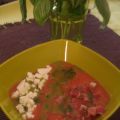 Salmorejo al aceite de albahaca