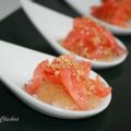 Cucharita de salmón con mermelada de uva y[...]