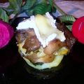 Timbal de Setas al Caramelo, Patatas y Camembert
