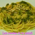 Espaguetis con salsa al pesto