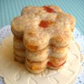 hojaldritos de espelta, mascarpone y papaya