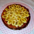 Tarta al horno de queso y plátano.