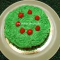 Torta con flores verdes