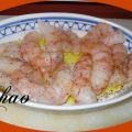 Lubina al horno con langostinos.