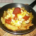 Huevos estrellados con sobrasada