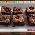 Brownie con frambuesas