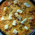 ARROZ DE AJETES, ALCACHOFAS Y BACALAO