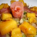 Ensalada de salmón ahumado y mango