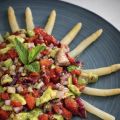 ENSALADA DE ESPÁRRAGOS CON VINAGRETA DE FRESAS