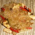 Fideos de Arroz con Verduras y Pollo