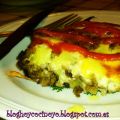 GRATINADO DE PATATAS HERVIDAS Y CARNE PICADA