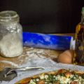 Pizza de espinacas y queso feta