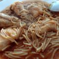 Fideos caldosos con rape