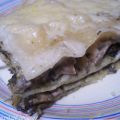 Lasaña de espinacas y champiñones.