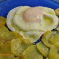 Huevos corazón y patatas