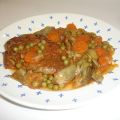 Chuletas de cerdo con guarnición de la huerta