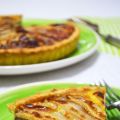 Tarta salada de pera, con queso azul y pecanas