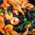 TALLARINES NEGROS CON GAMBAS