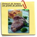 Entrecot de ternera con gratén de patatas