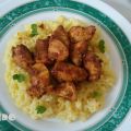 Pollo al Ras el Hanout con guarnición de arroz