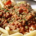 pasta con lentejas / Linsen-Pasta
