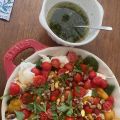 ENSALADA DE MELOCOTÓN Y BURRATA