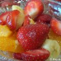 Fresas con Naranja y Plátano al Moscatel