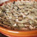 Casserole de arroz, pollo y champiñones