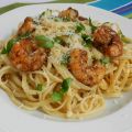 Linguini con langostinos y especias cajún