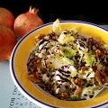 ENSALADA CON GRANADA, QUESO RULO Y NUECES