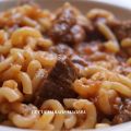 FIDEUÁ DE CARNE CON TOMATE Y PIMIENTOS