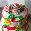 Tarta de 3 pisos de vainilla y crema de dulce[...]