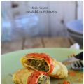 Crepe vegetal con crema de pimientos