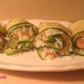 ROLLITOS DE CALABACÍN , ARROZ Y SALMÓN