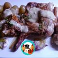 Conejo asado con uvas