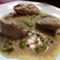 Solomillo a la pimienta verde con pimiento