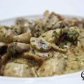 Champiñones en salsa de queso
