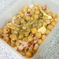 Garbanzos con setas Lengua de Vaca. Preparación