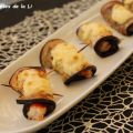 ROLLITOS DE BERENJENA, GAMBAS Y MAYONESA