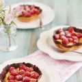 Tartaletas de crema y frambuesas