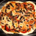 Pizza de mozzarella y champiñones
